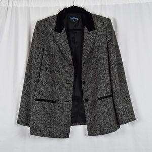 Evan-Picone Suit Black and White Lined Blazer Size 16